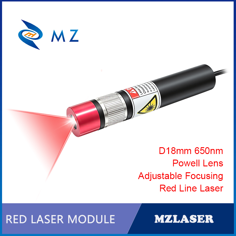 Industrial Laser Line Generator - Powell Lens Ayarlanabilir Odaklama D18mm 650nm