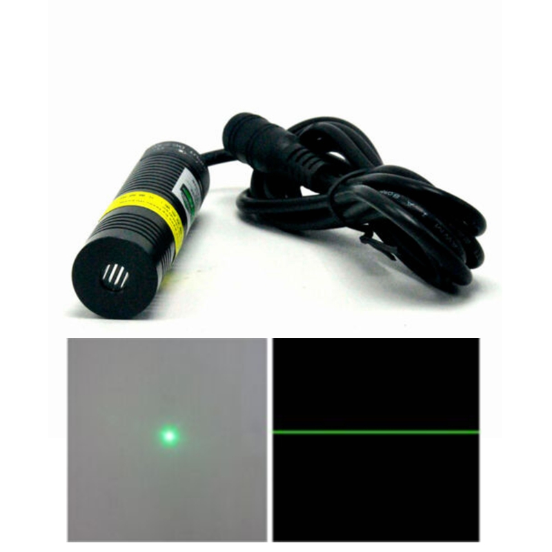Industrial Laser Module - 18x75mm 532nm 10mw/30mw/50mw Yeşil Işık Nokta/Çizgi