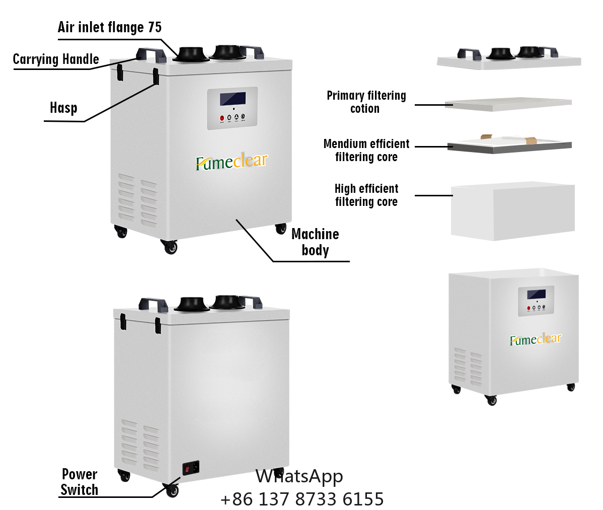 Industrial Laser Fume Extractor - Kaynak Endüstrisi İçin CE Onaylı Taşınabilir
